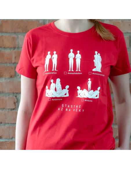 tričko Šťastně až na věky - Vztahové piktogramy