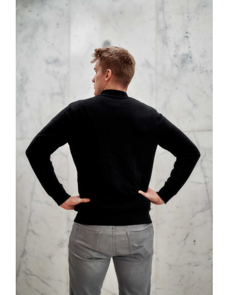 Unisex mikina na knoflíky černá