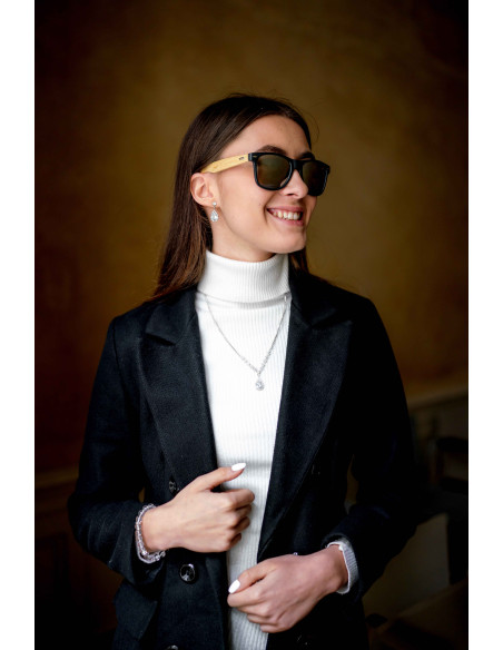 Unisex sluneční brýle z pšeničné slámy a bambusu